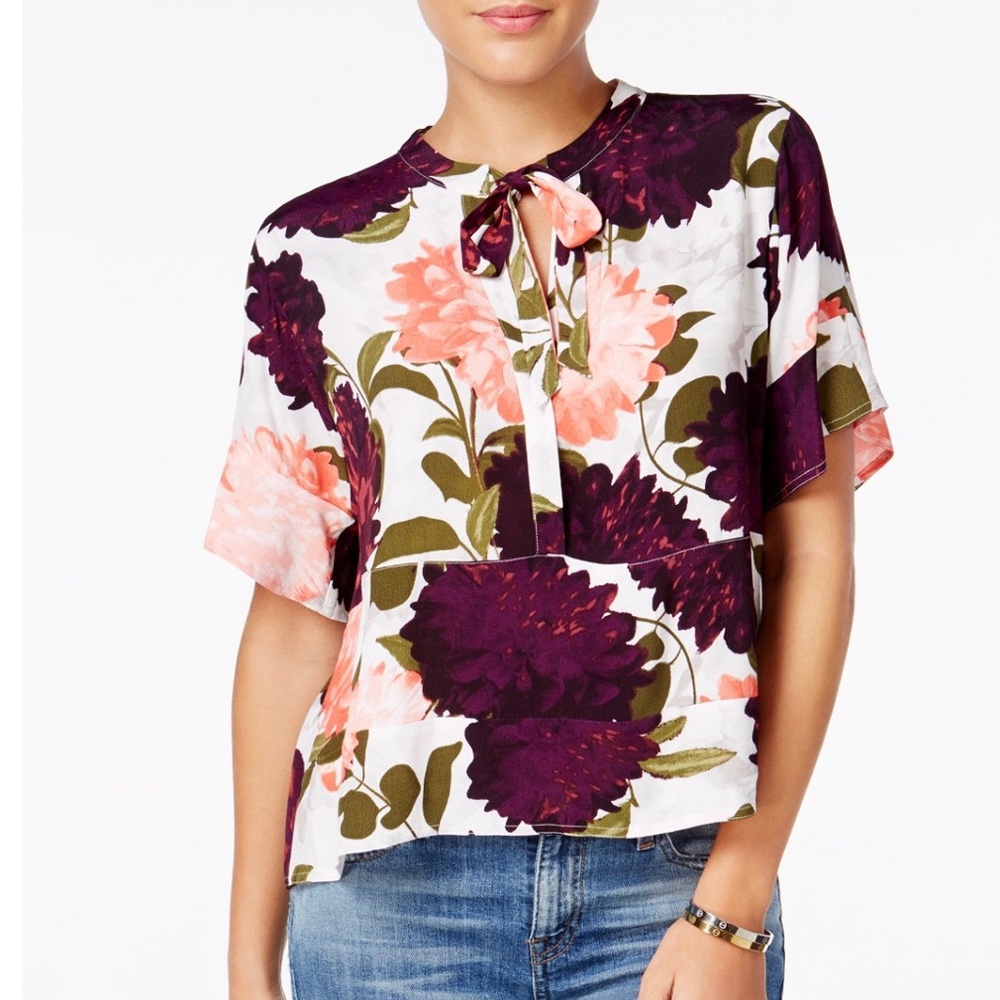 GUESS Lorna Printed Tie-Detail Top